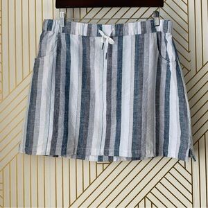 Aventura Nomad Skirt striped stripes organic cotton drawstring waist L large